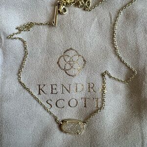 Kendra Scott Gold Eliza necklace with iridescent drusy